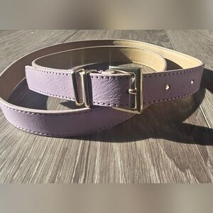 Talbots Lilac Leather Skinny Belt Coquette Cottagecore Pastel Silver Buckle Sz M